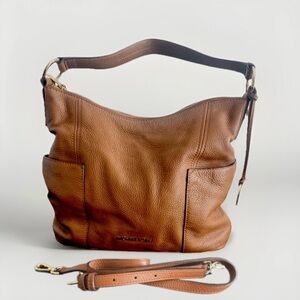 Michael Kors Women’s Purse, Tan Leather Hobo/Shoulder Bag, Removable Strap